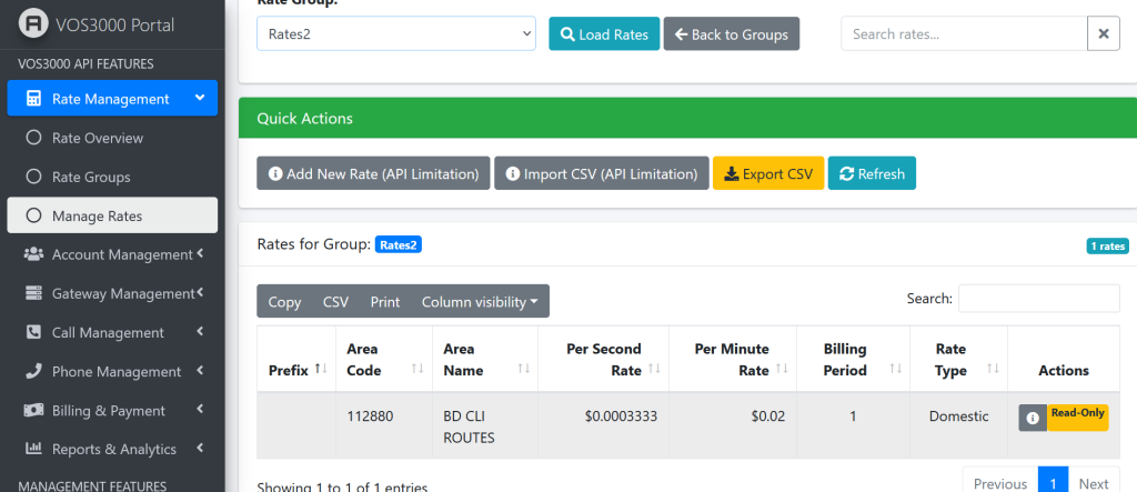 VOS3000 Web Management with API System 4 VOS3000 Web Management System 4
